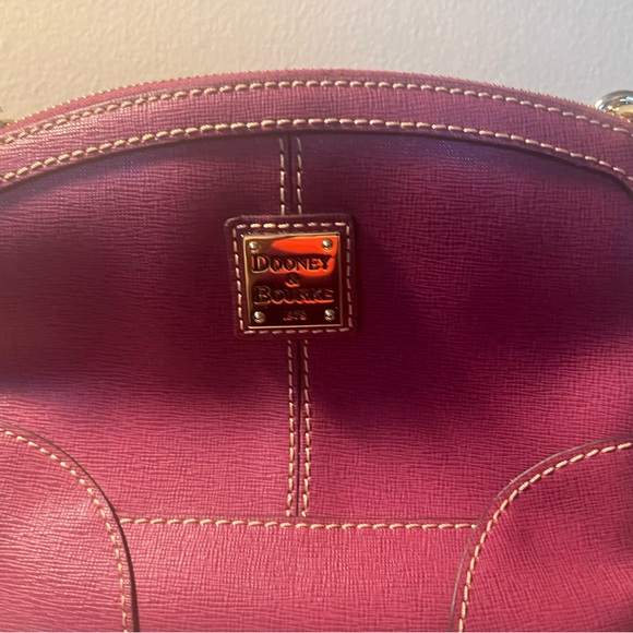 Dooney & Bourke Pebble Grain Mini Domed Crossbody Shoulder Bag (Raspberry) - Picture 3 of 3